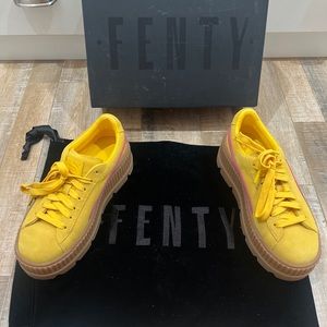 PUMA x Fenty by Rihanna cleated suede creepers in lemon/carmine  SZ 8.5 NWT
